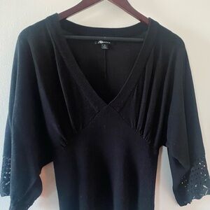 LIGHTWEIGHT 00s BLACK KNIT WRAP SWEATER